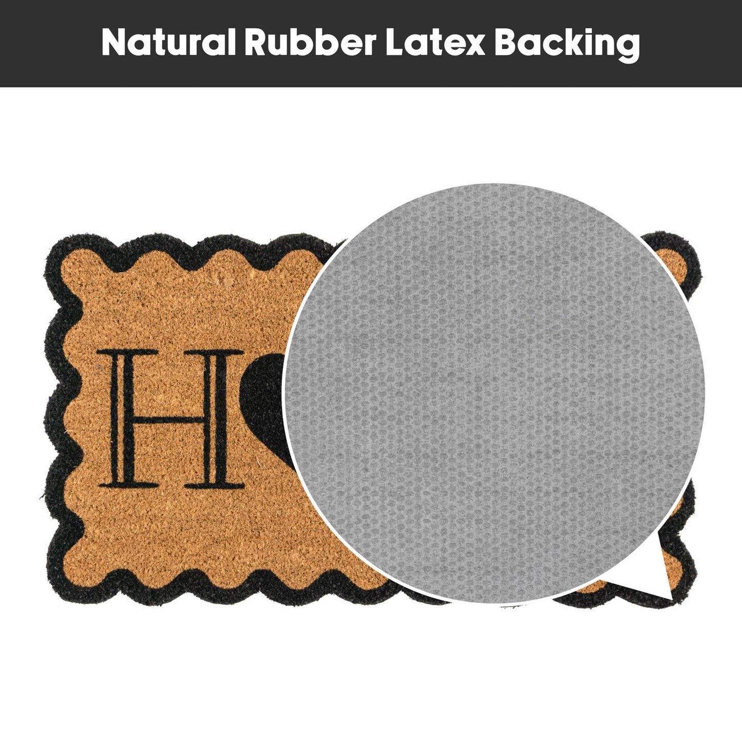 Scalloped Home Eco-Friendly Latex Backed Coir Entrance Doormat