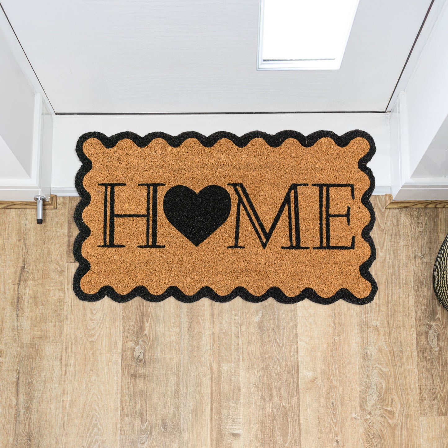 Scalloped Home Eco-Friendly Latex Backed Coir Entrance Doormat