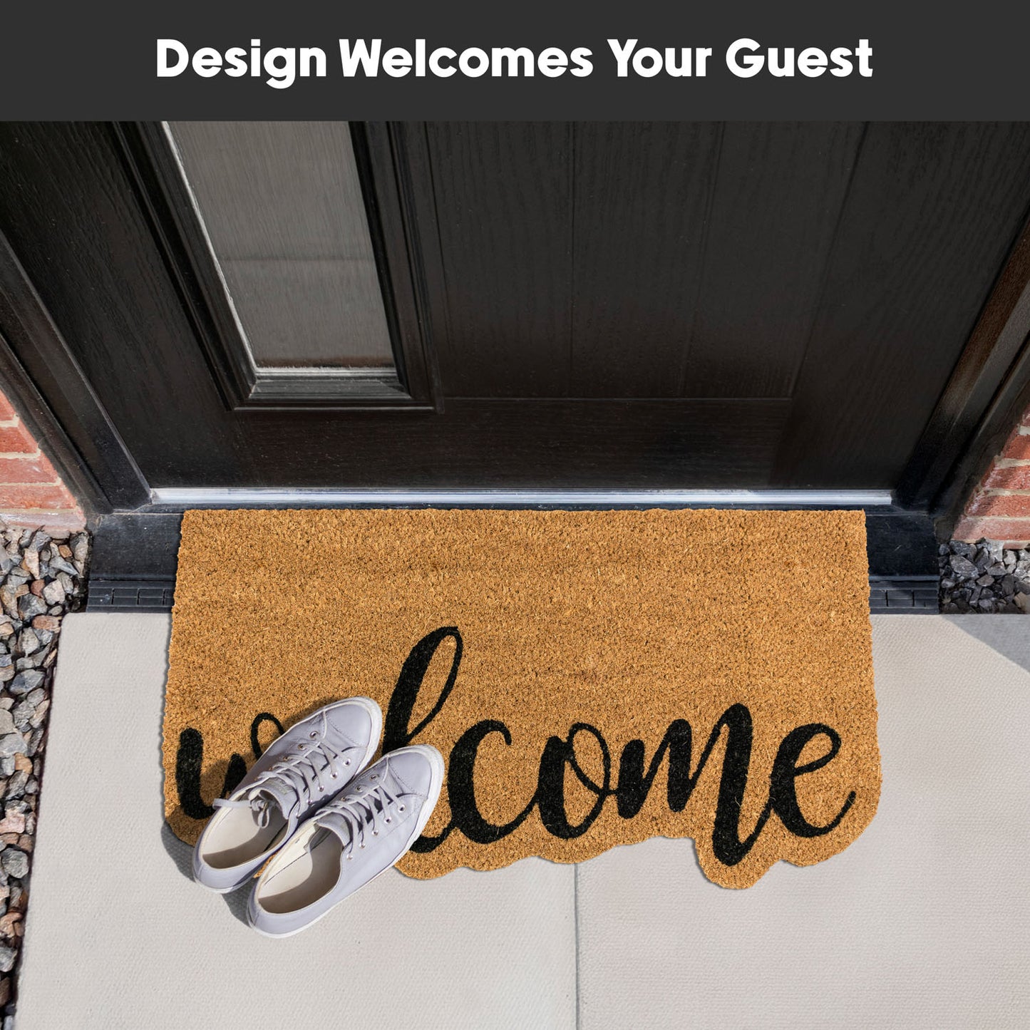 Shaped Welcome Eco-Friendly Latex Backed Coir Entrance Doormat