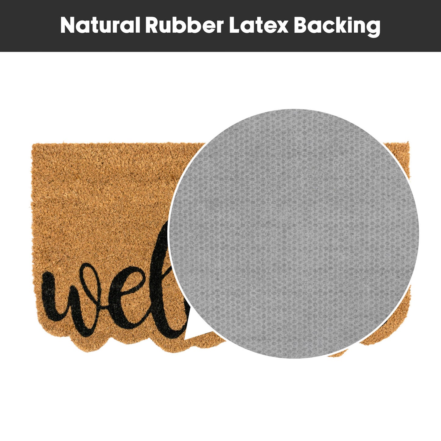 Shaped Welcome Eco-Friendly Latex Backed Coir Entrance Doormat