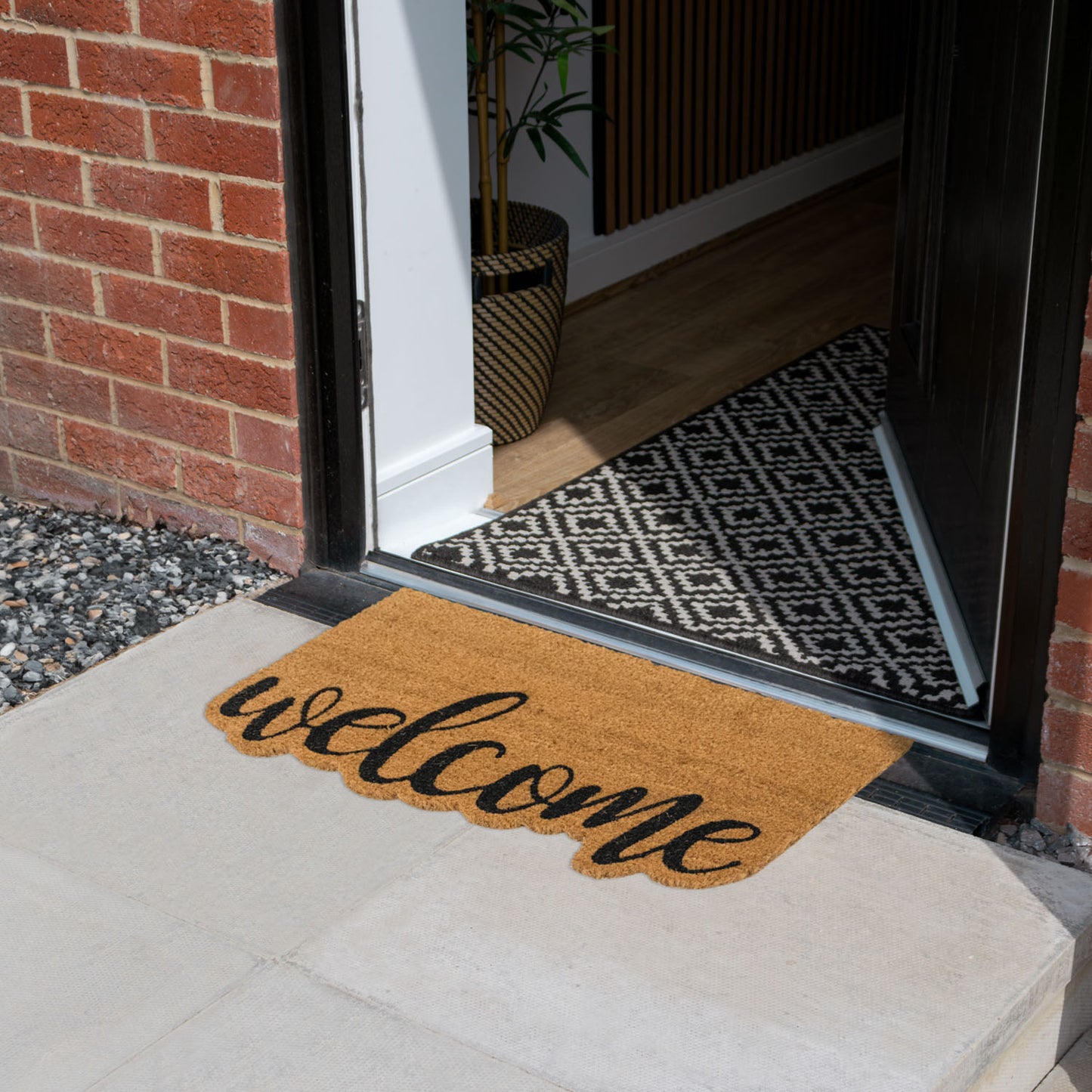 Shaped Welcome Eco-Friendly Latex Backed Coir Entrance Doormat