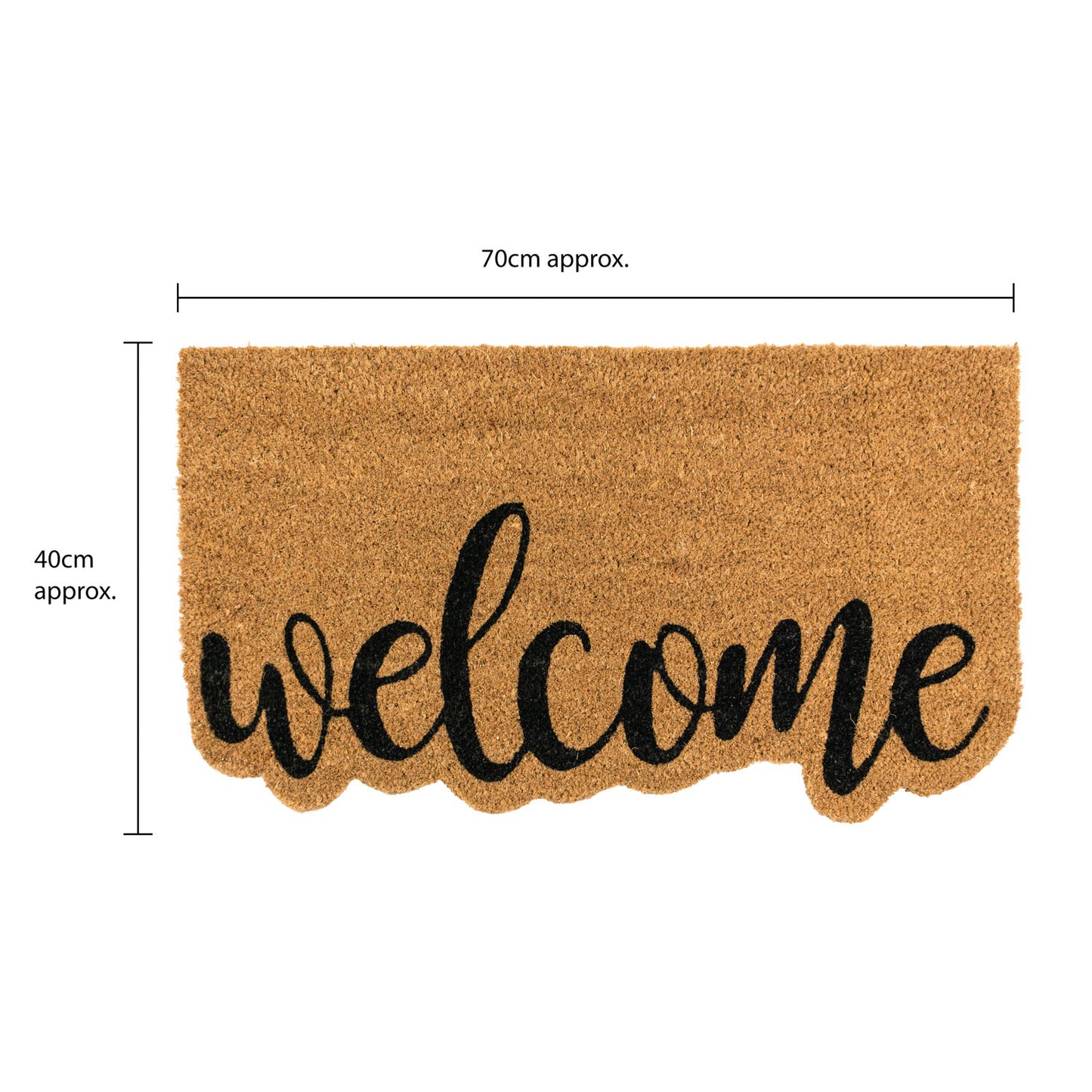 Shaped Welcome Eco-Friendly Latex Backed Coir Entrance Doormat
