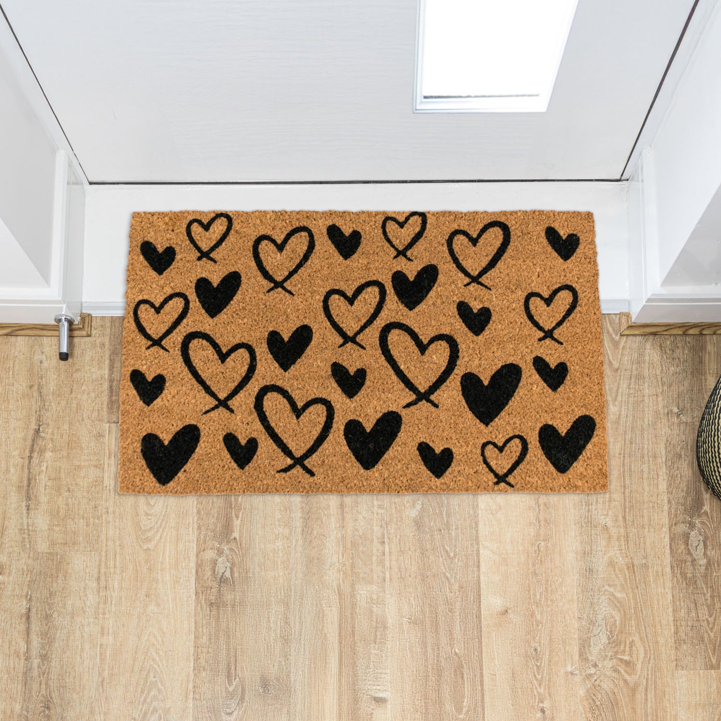 Hearts Eco-Friendly Latex Backed Coir Entrance Doormat