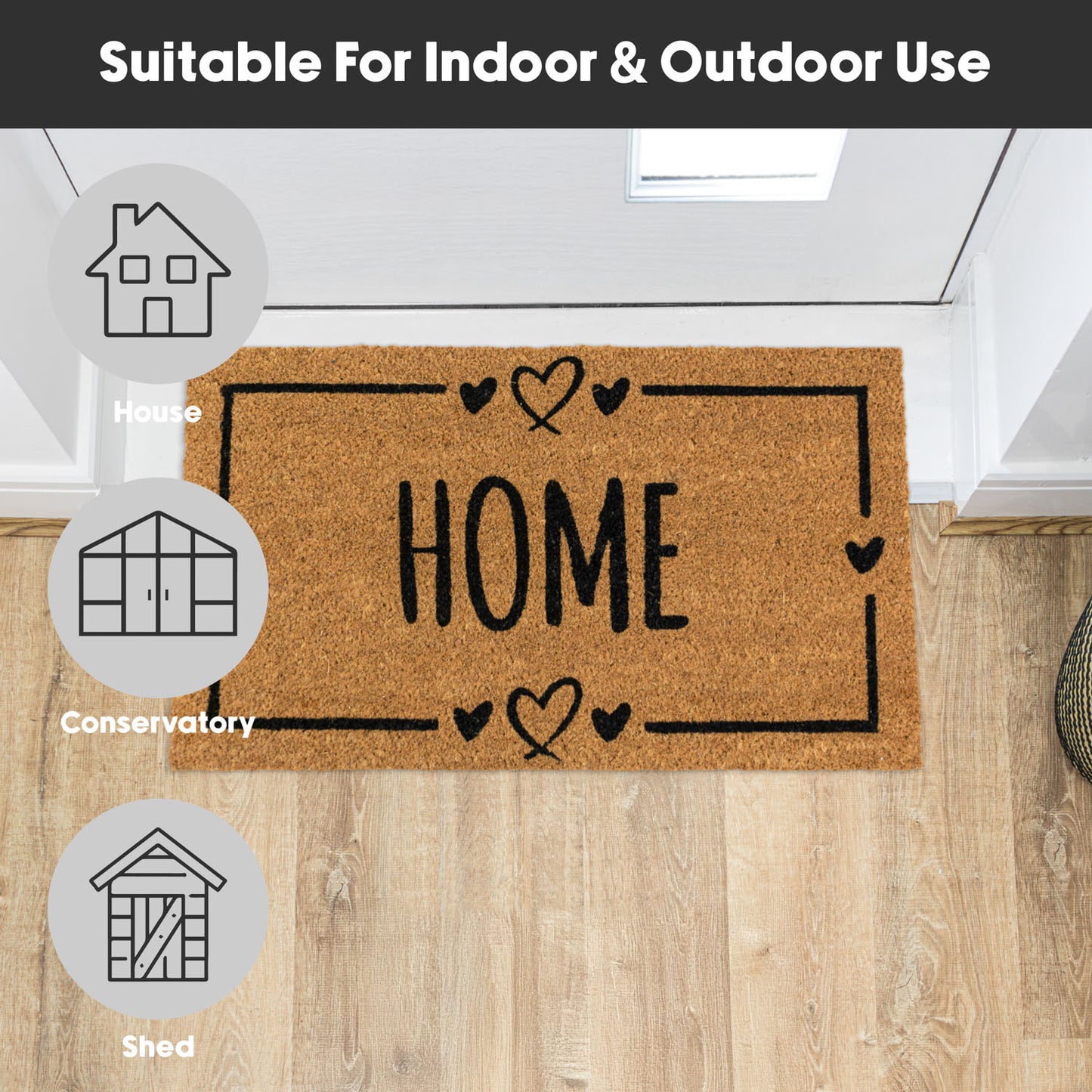 Home Hearts Eco-Friendly Latex Backed Coir Entrance Doormat