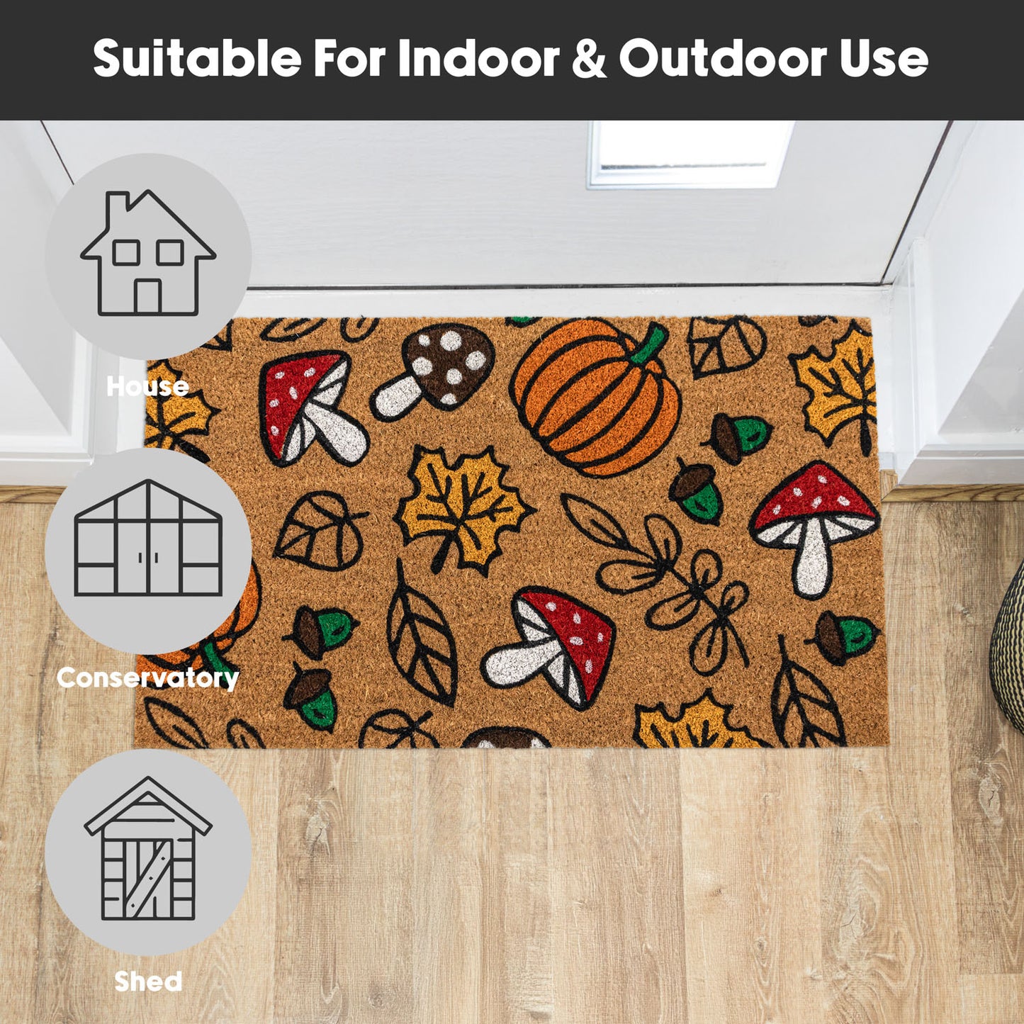 Autumn Latex Backed Coir Entrance Doormat