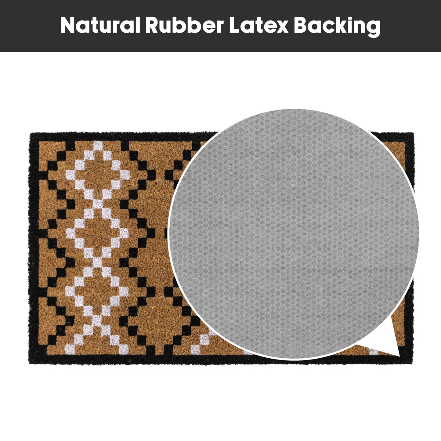 Diamond Pixel Eco-Friendly Latex Backed Coir Entrance Doormat