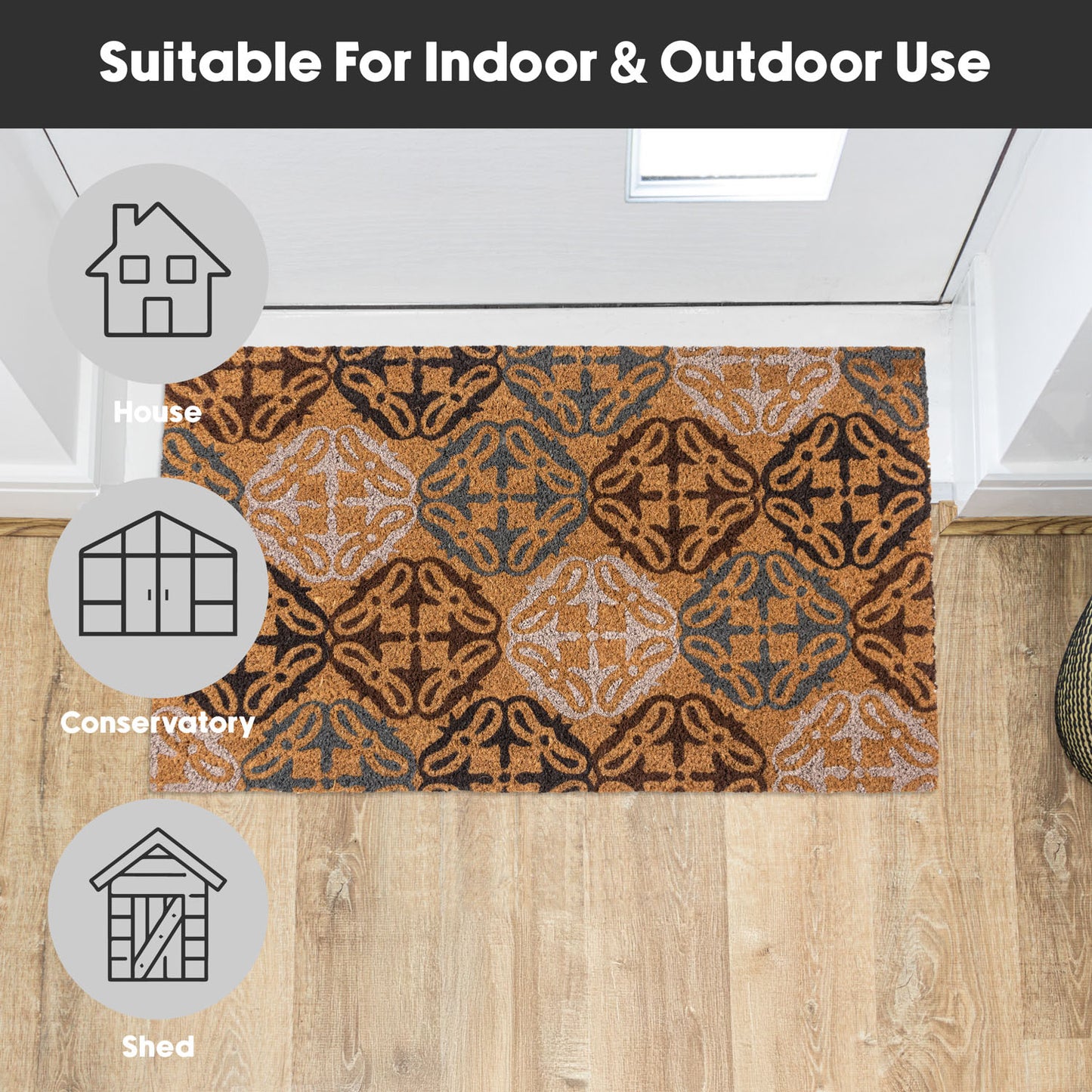 Tiles Eco-Friendly Latex Backed Coir Entrance Doormat