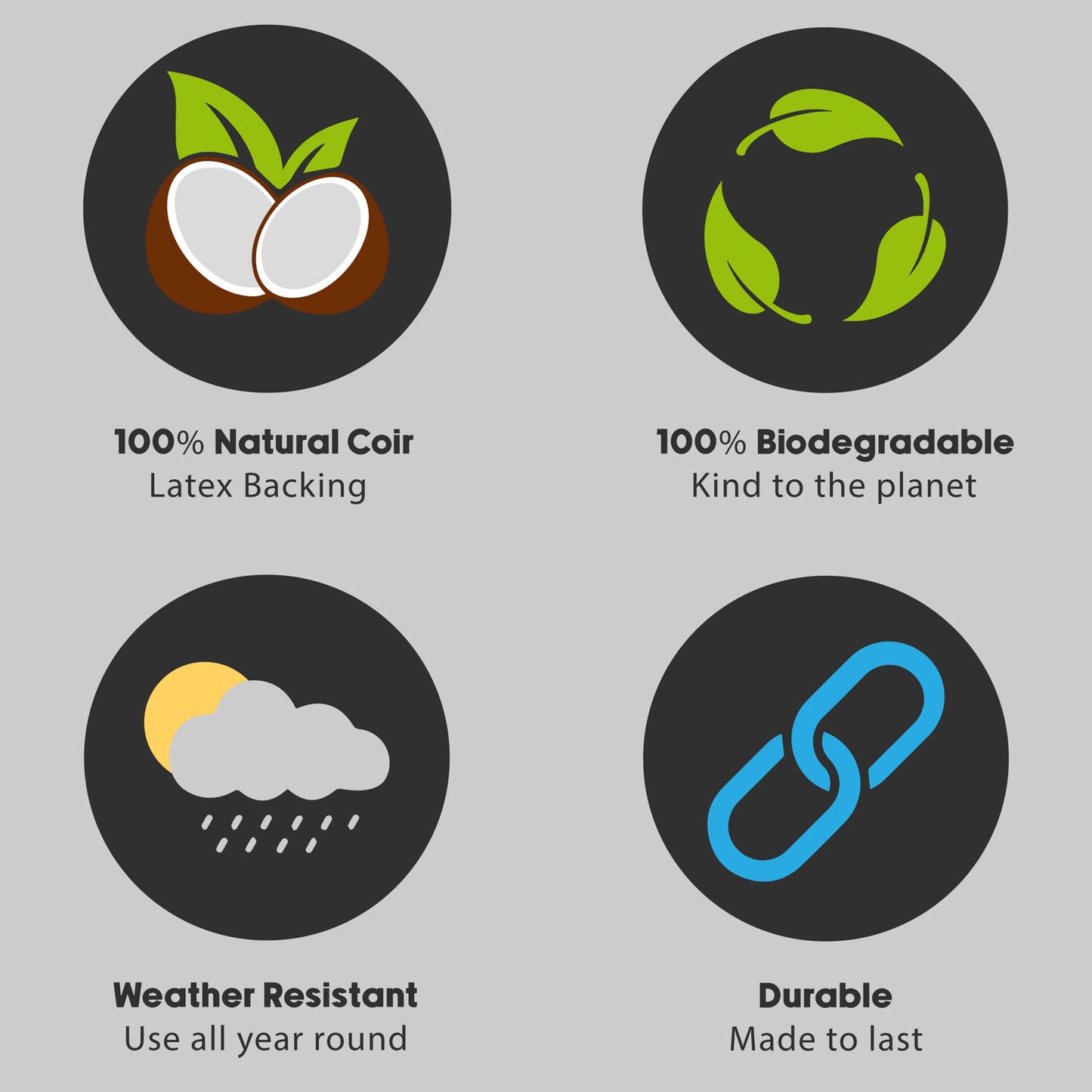 Hedgehog Eco-Friendly Latex Backed Coir Entrance Doormat