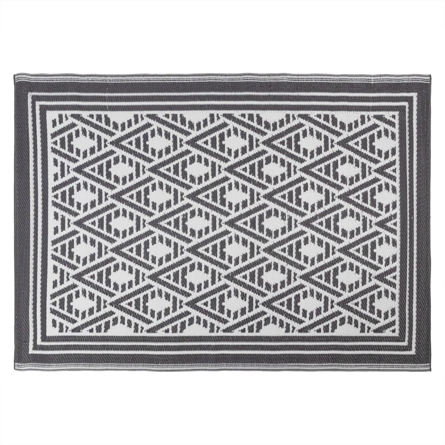 Lightweight Reversible Mono Small Geometric Pattern Outdoor Rug