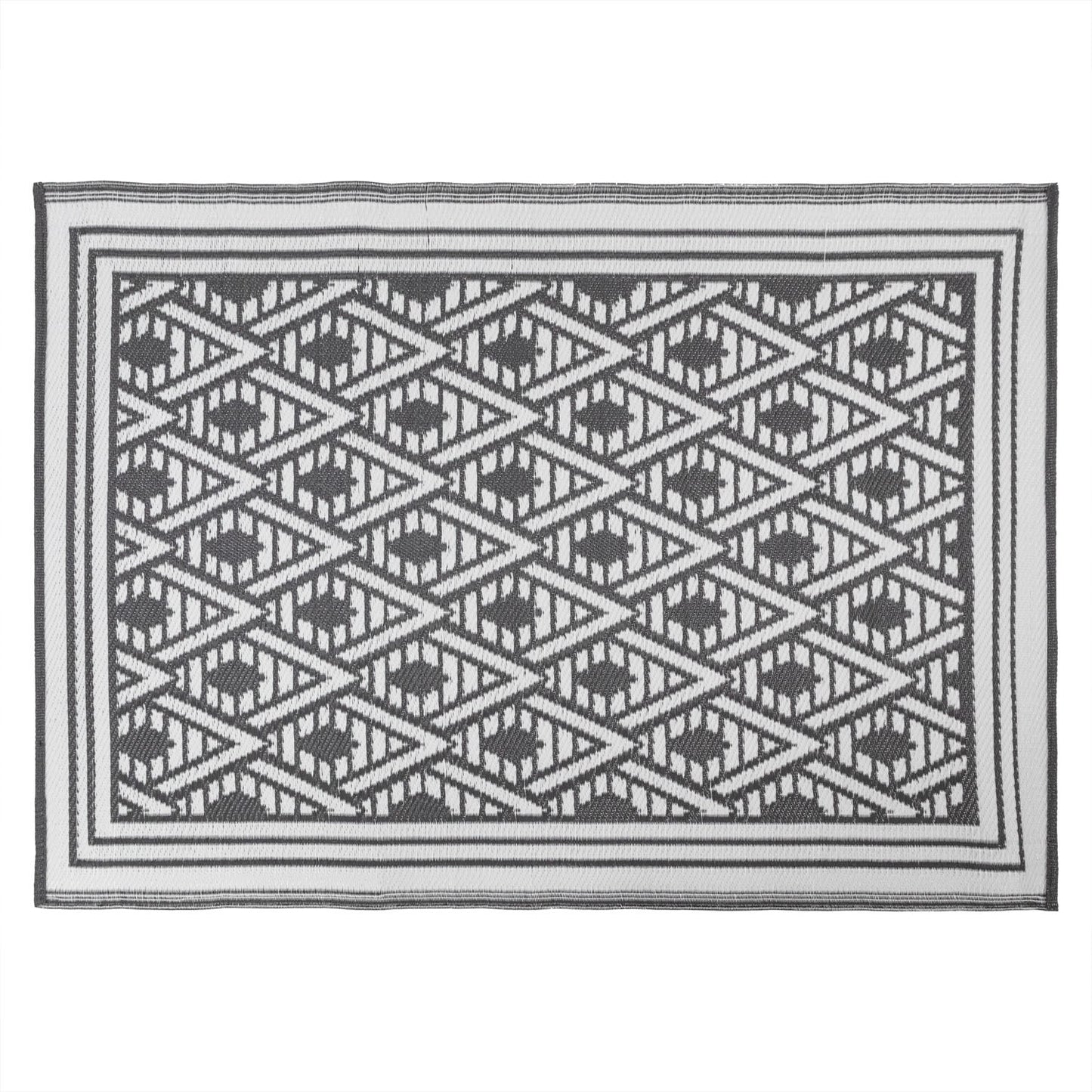 Lightweight Reversible Mono Small Geometric Pattern Outdoor Rug