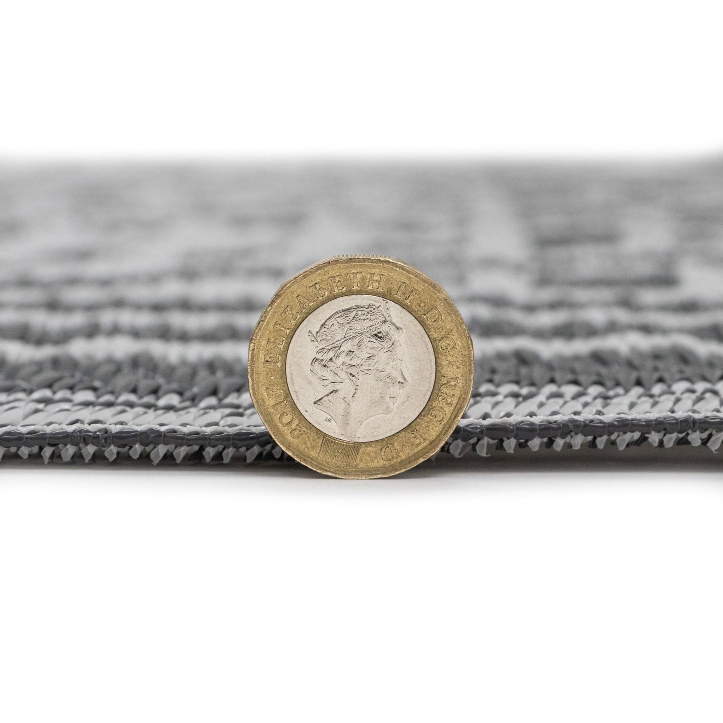 Lightweight Reversible Black White Small Tile Pattern Outdoor Rug