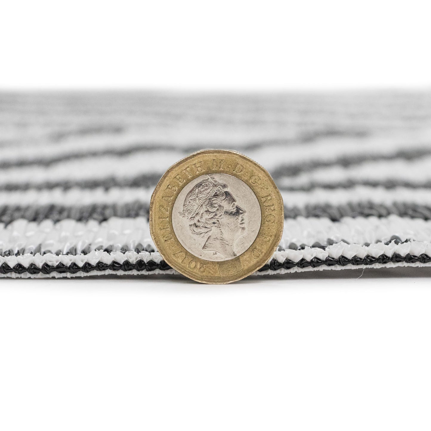 Lightweight Reversible Large Black White Geometric Pattern Outdoor Rug