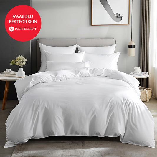 Luff White Organic Bamboo Silk 700TC Duvet Set