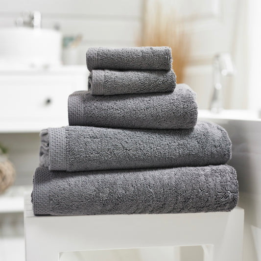 The Lyndon Company Egyptian Spa Low Twist Charcoal Cotton 700gsm Towels