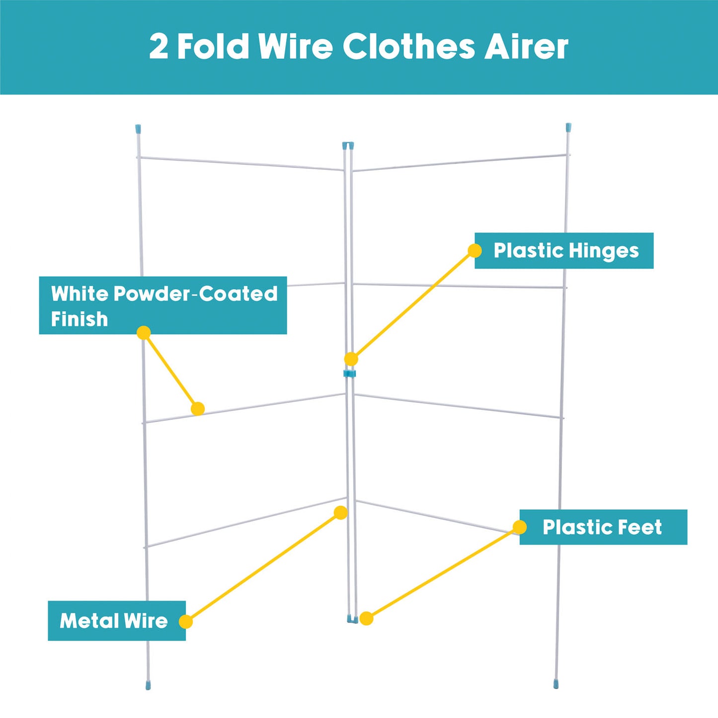 2 Fold Clothes Airer 4m