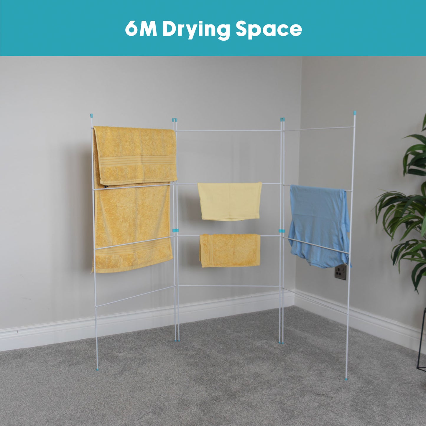 3 Fold Clothes Airer 6m