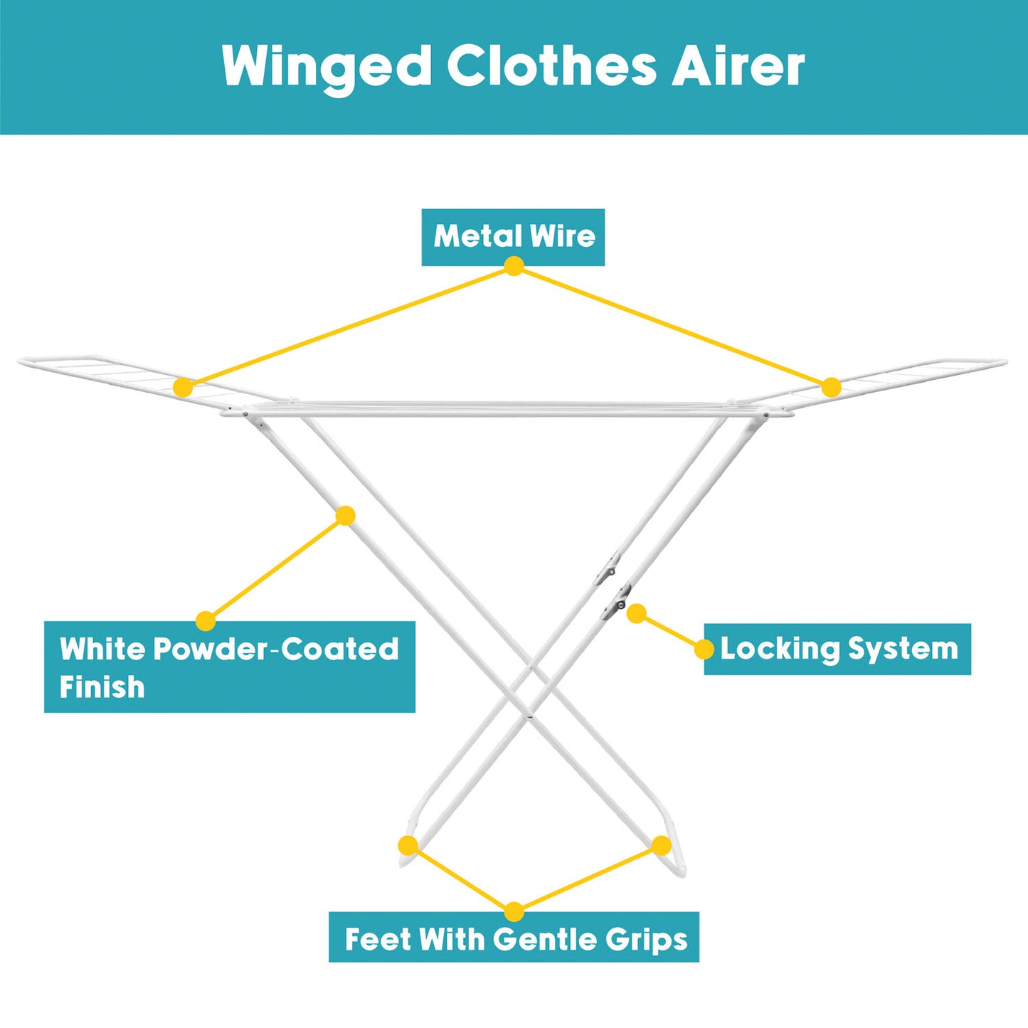 Winged Clothes Airer 18m