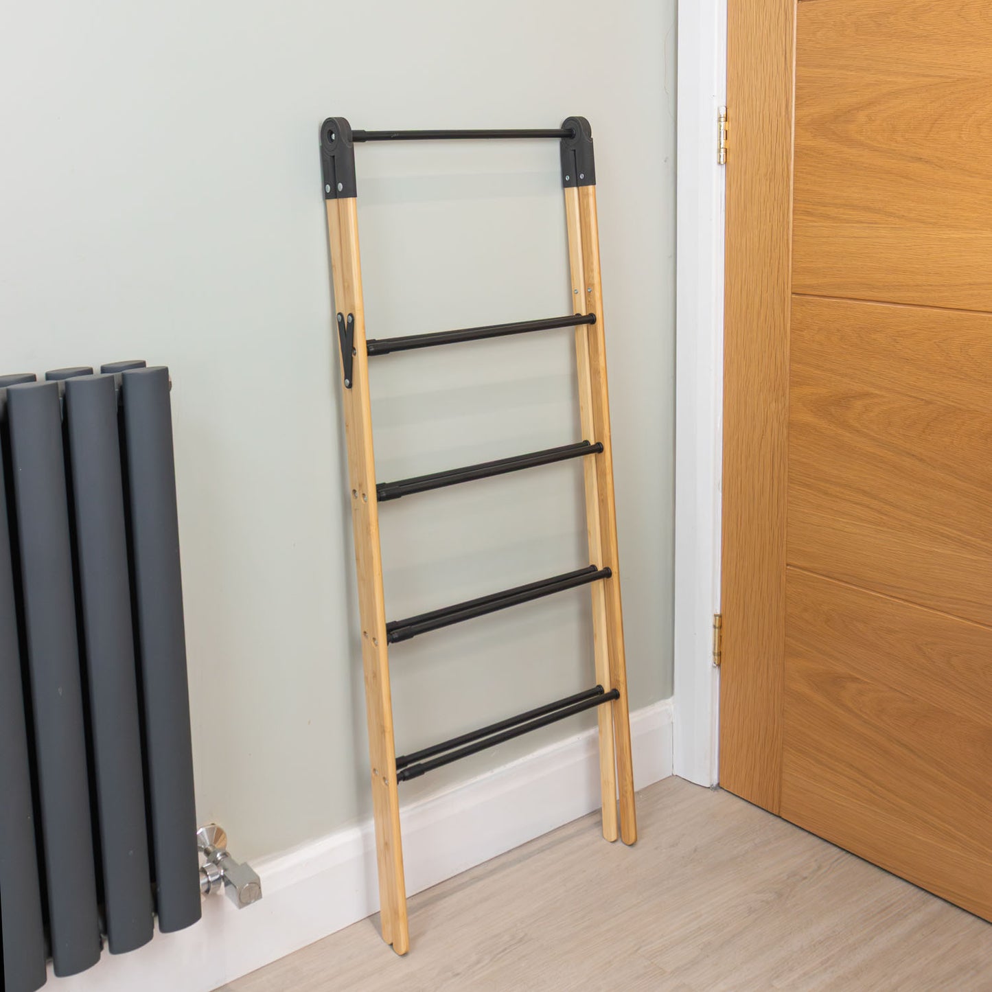 Bamboo Extendable 4 Tier Clothes Ladder