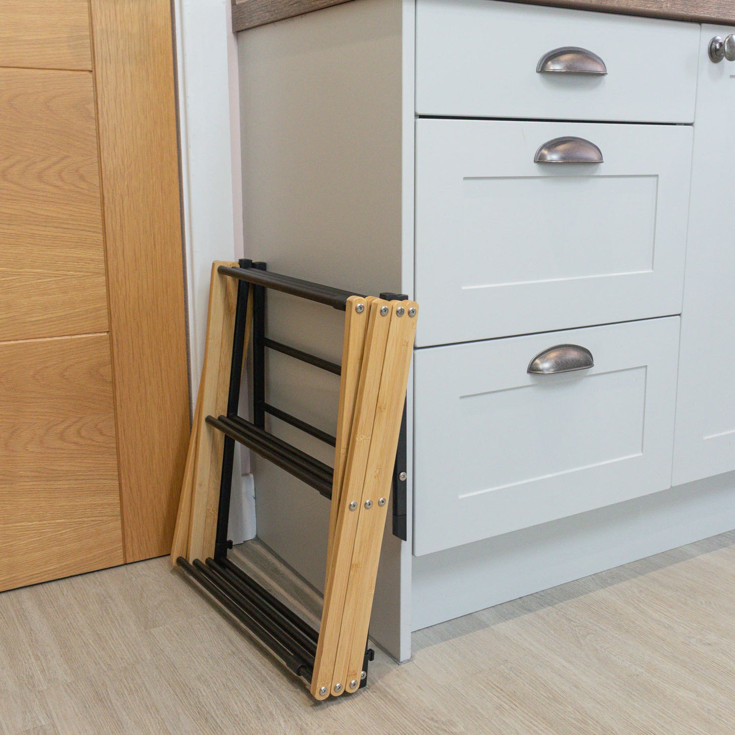 Bamboo Extendable 3 Tier Concertina Clothes Airer