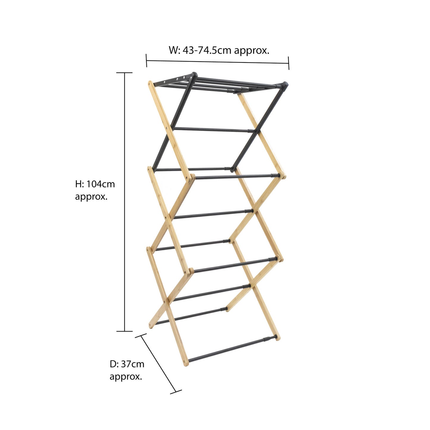 Bamboo Extendable 3 Tier Concertina Clothes Airer