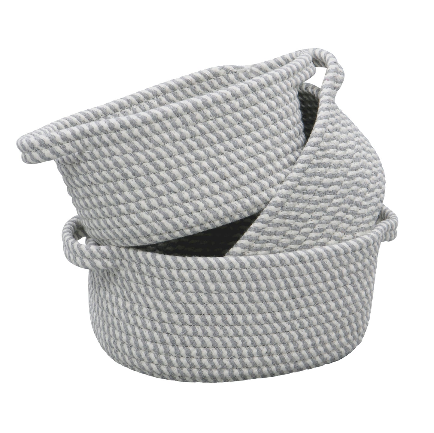 Edison Grey Set of 3 Oval Cotton Rope Storage Baskets