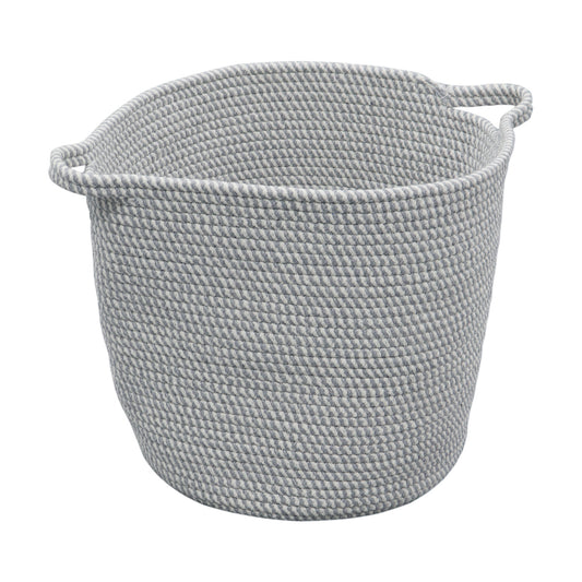 Edison Grey Round Cotton Rope Storage Basket With Handles
