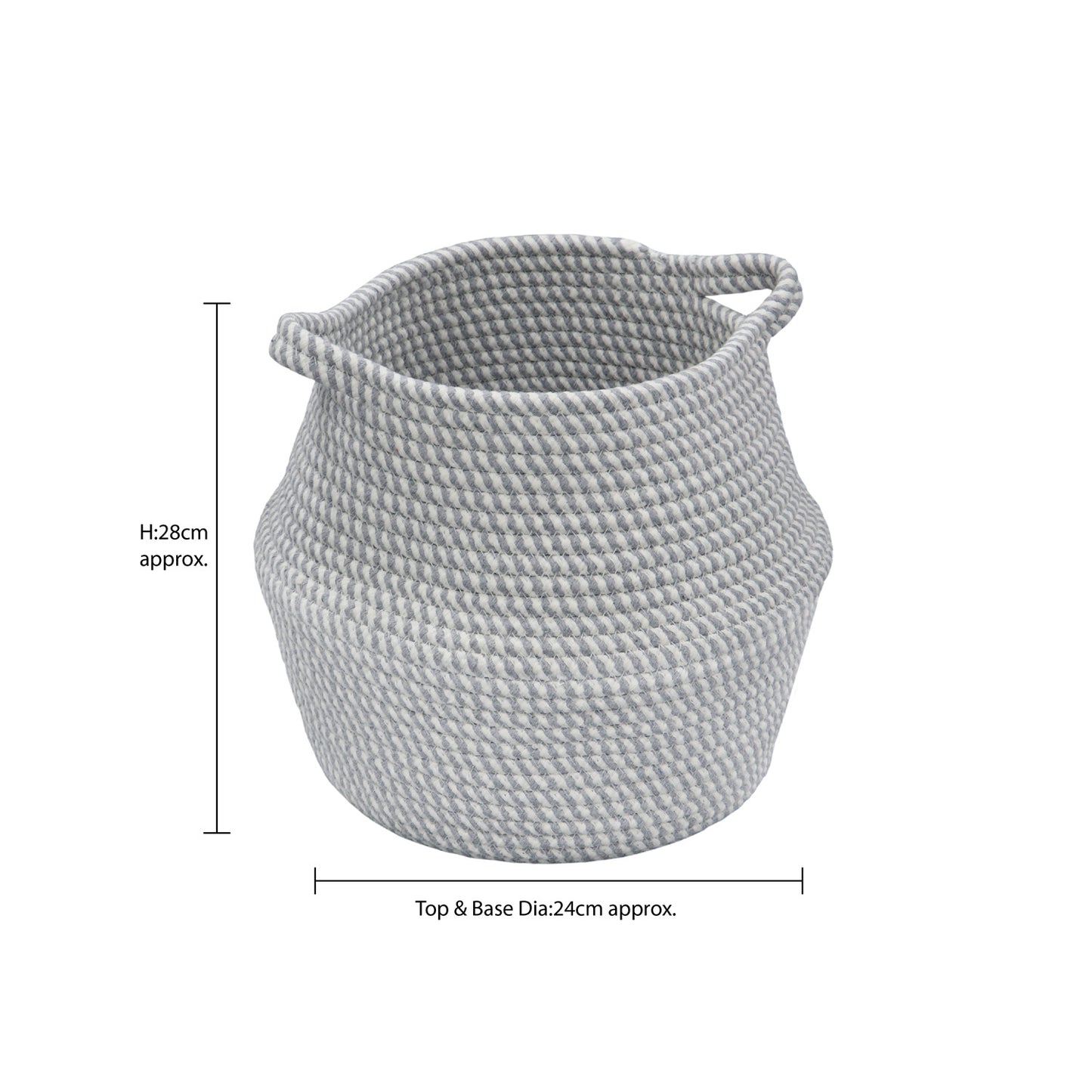 Edison Grey Round Belly Cotton Rope Storage Basket - Medium