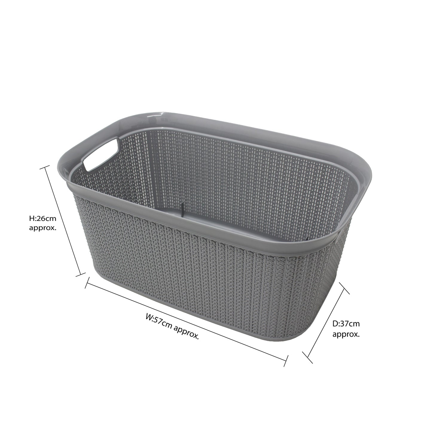 Loop Grey 38L Rectangular Laundry Basket