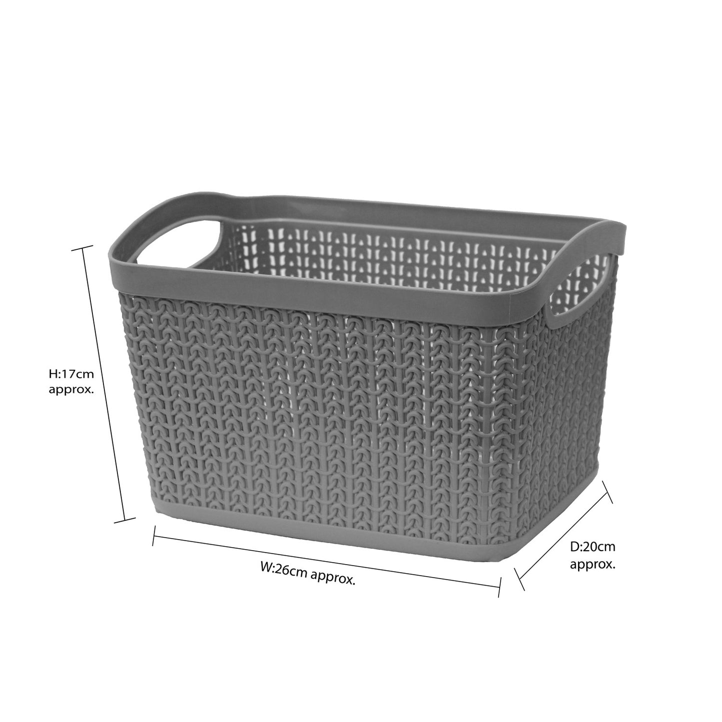 Loop Grey 6.6L Rectangular Storage Basket