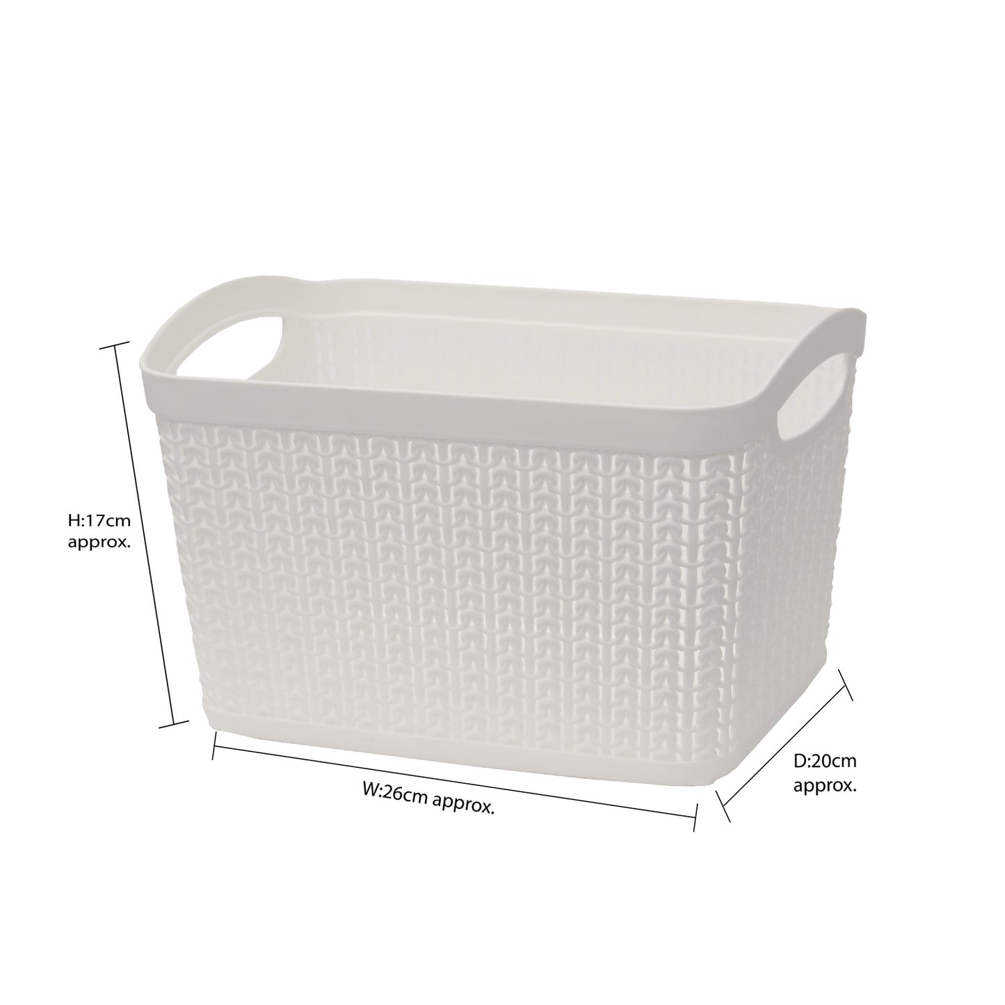 Loop Ivory 6.6L Rectangular Storage Basket