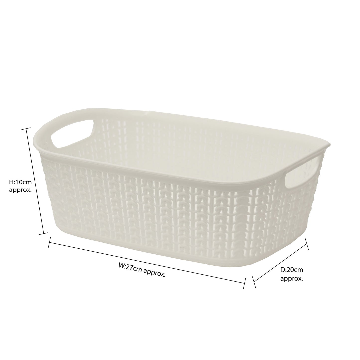 Loop Ivory 3L Rectangular Storage Basket