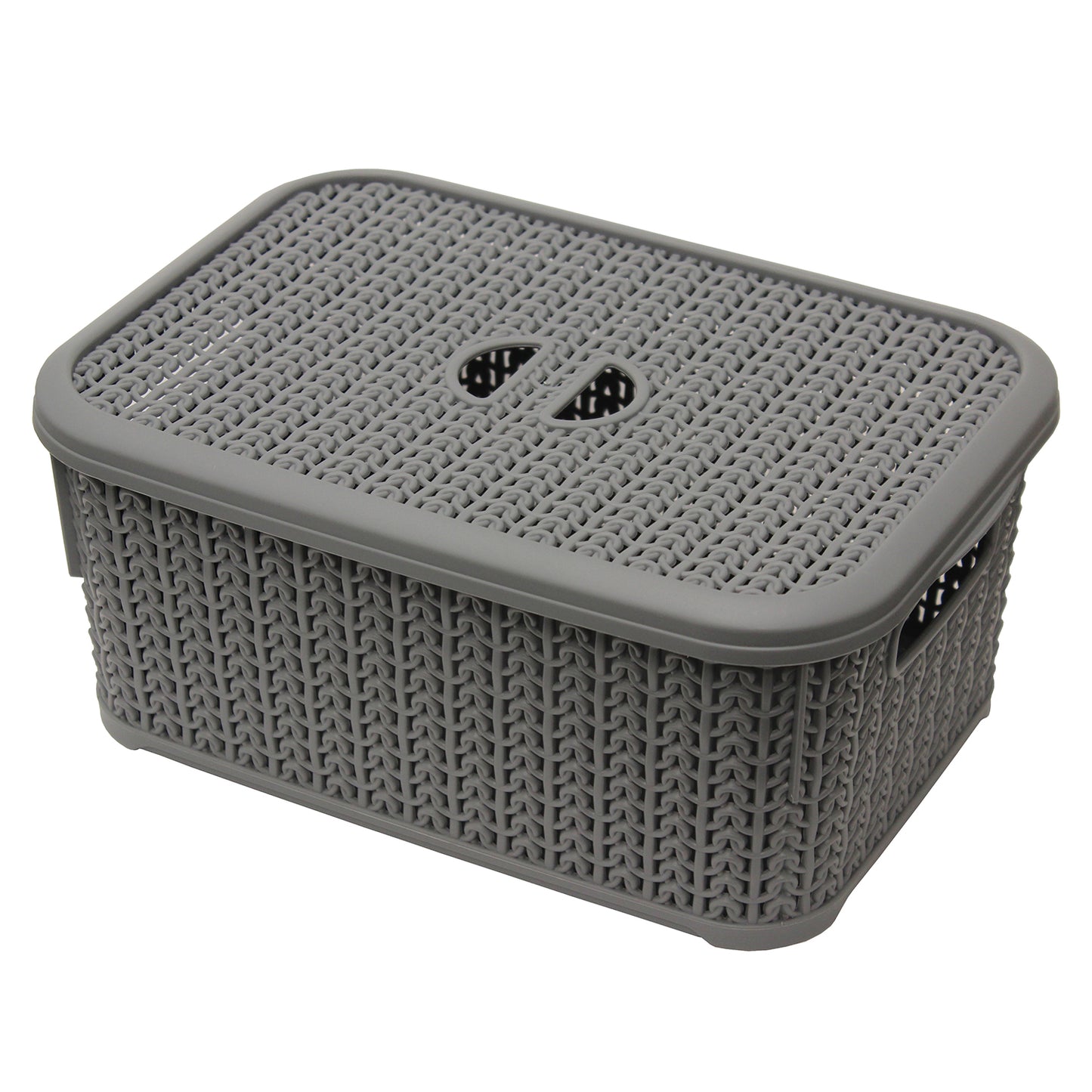 Loop Grey 6L Rectangular Storage Basket With Lid