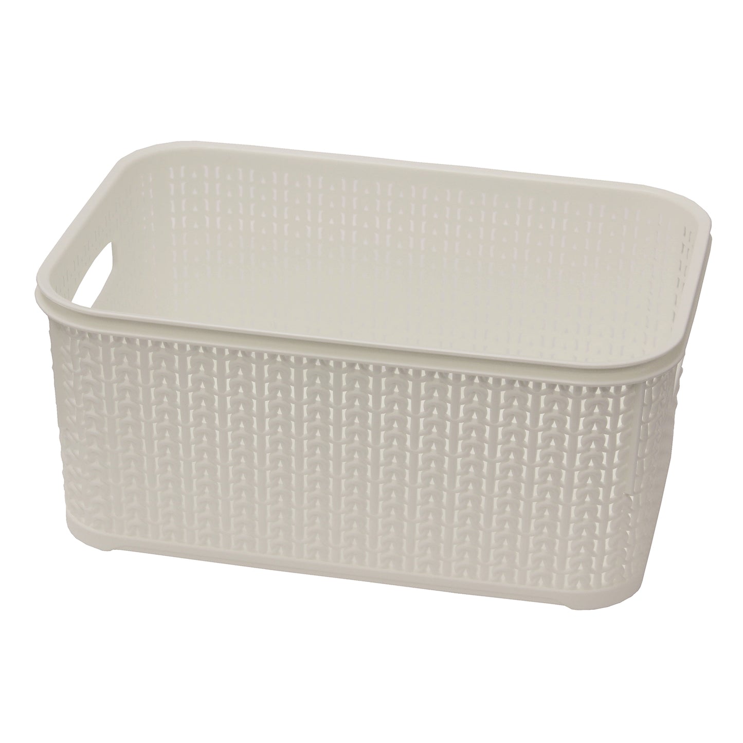 Loop Ivory 6L Rectangular Storage Basket With Lid