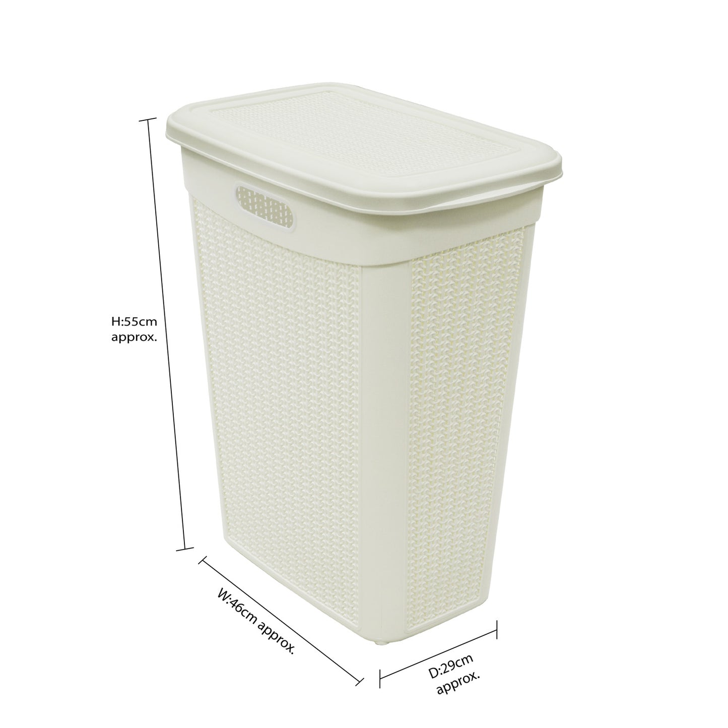 Loop  Ivory 43L Slim Laundry Basket