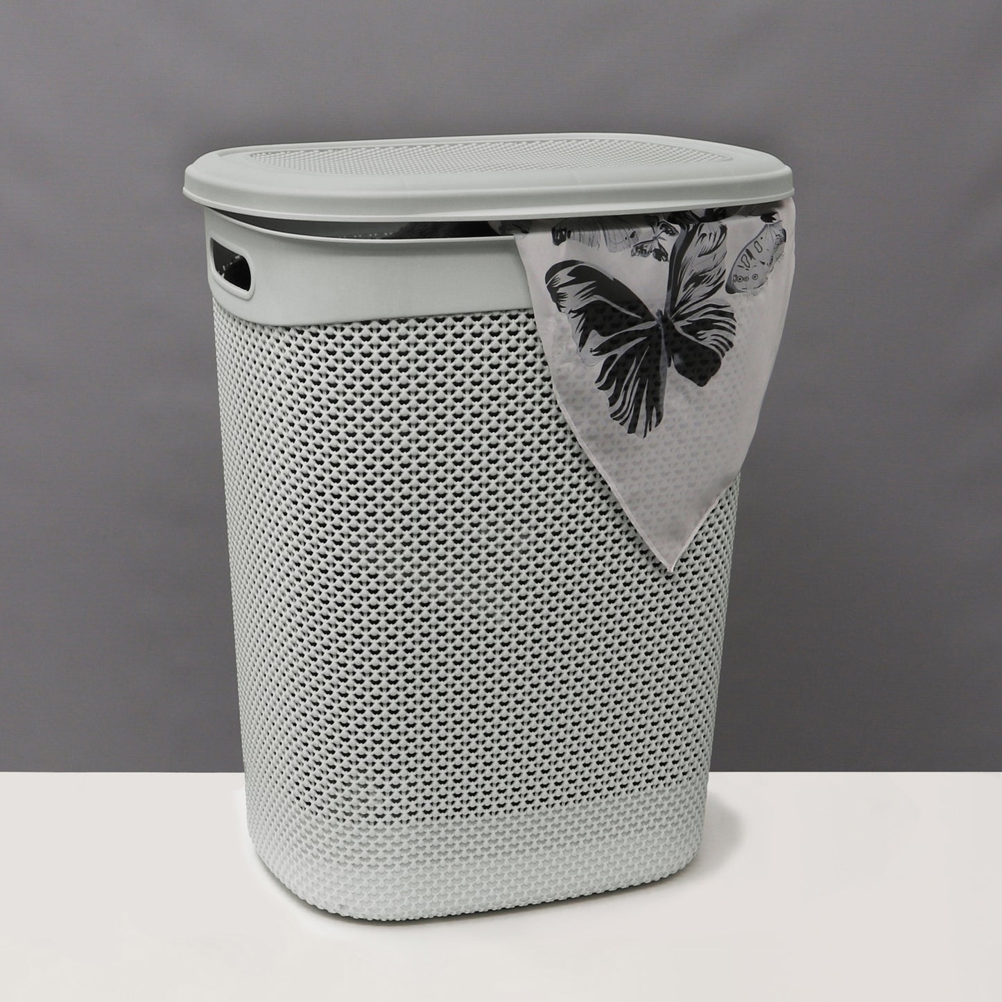 Droplette Ice Grey 52L Laundry Basket