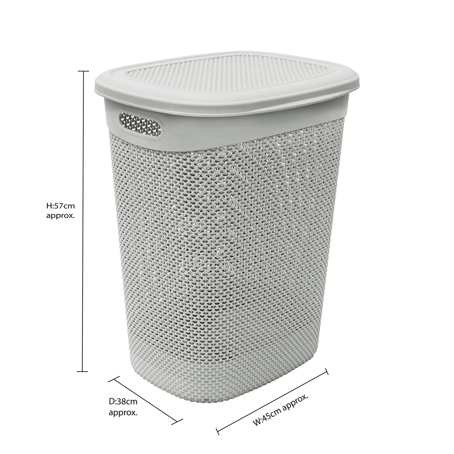 Droplette Ice Grey 52L Laundry Basket