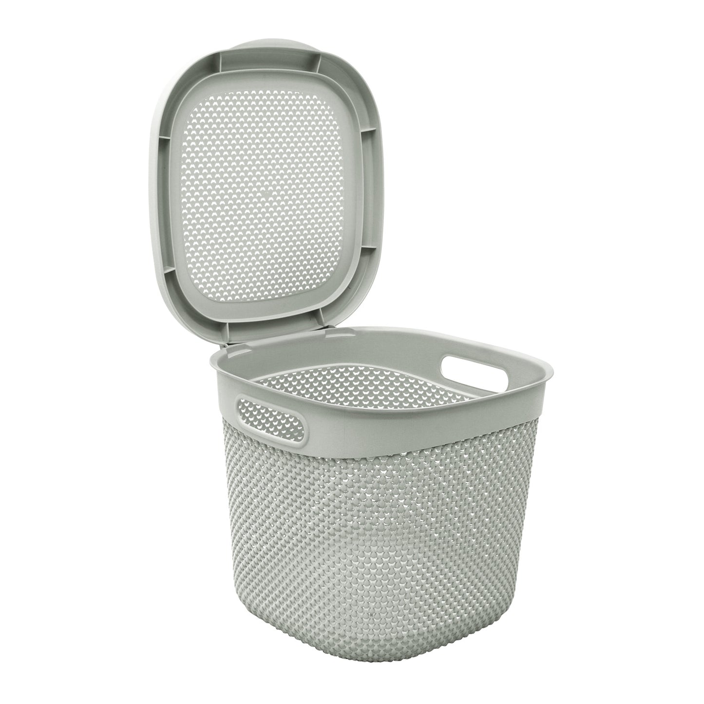 Droplette Ice Grey 15L Storage Basket with Lid