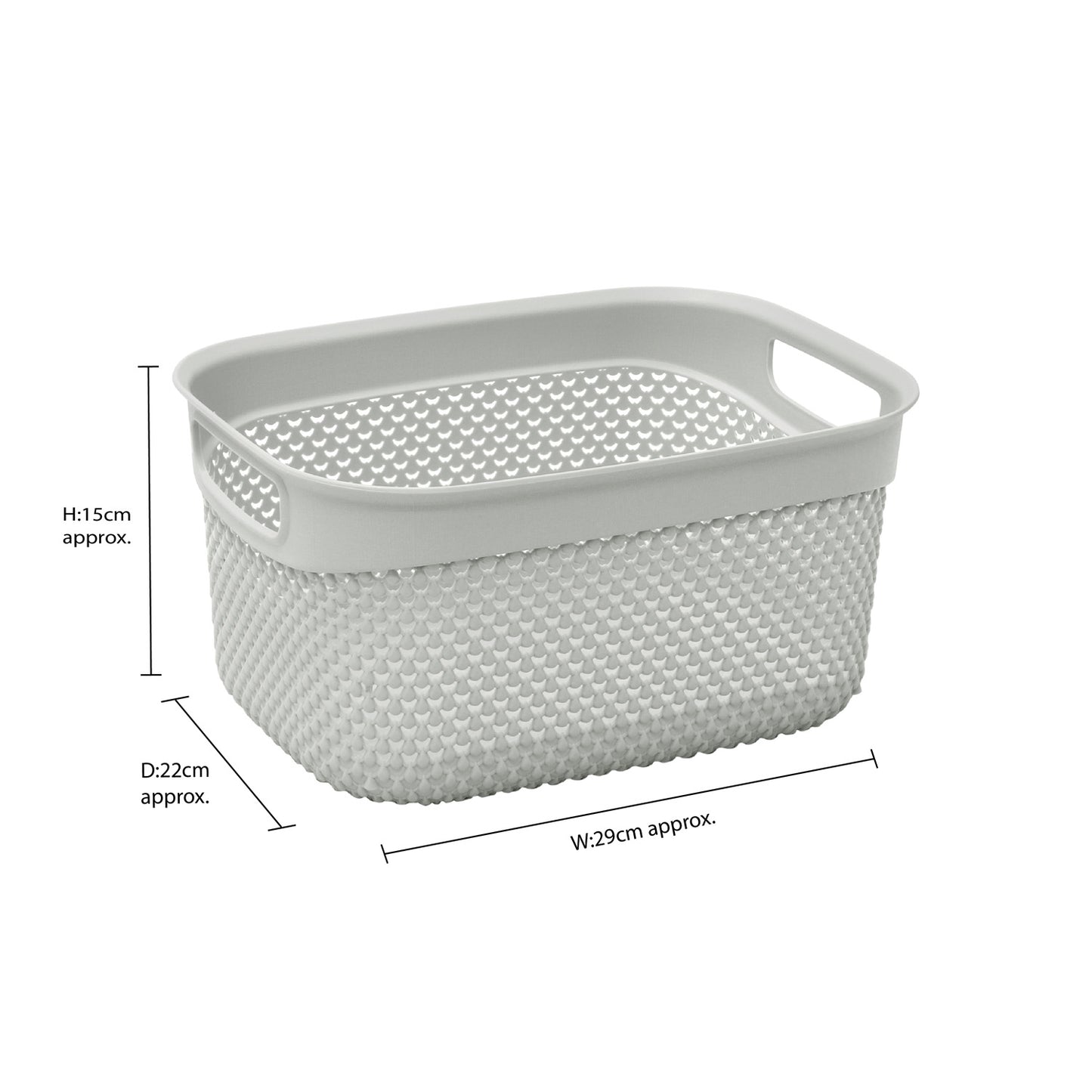 Droplette Ice Grey 6.6L Storage Basket