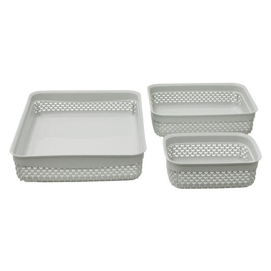 Droplette Ice Grey Set of Three Storage Baskets