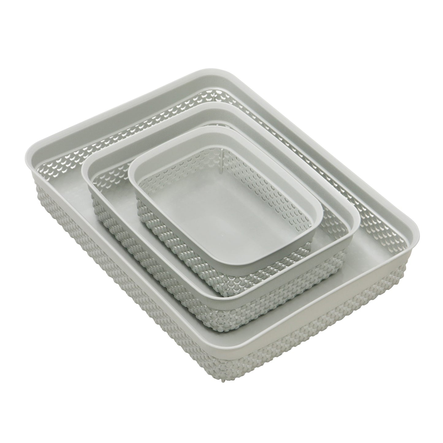 Droplette Ice Grey Set of Three Storage Baskets