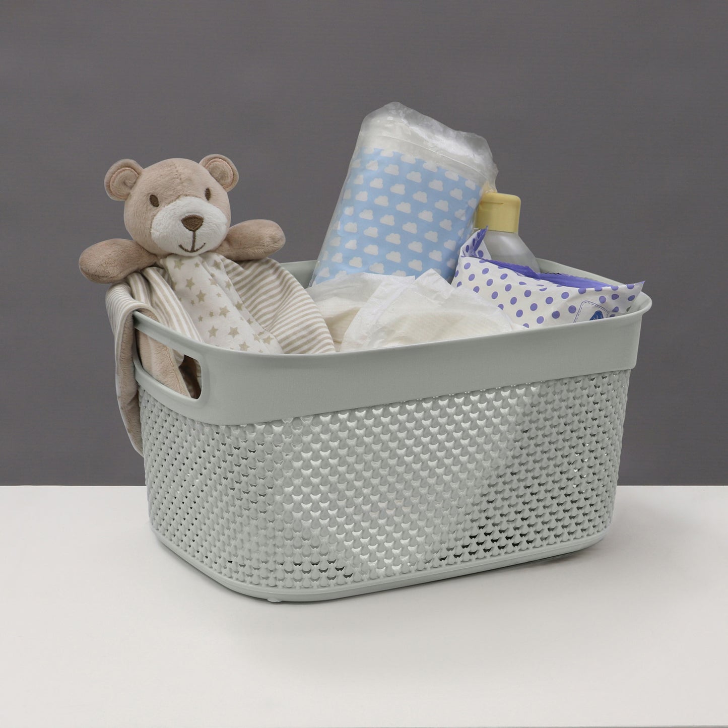 Droplette Ice Grey 9L Storage Basket