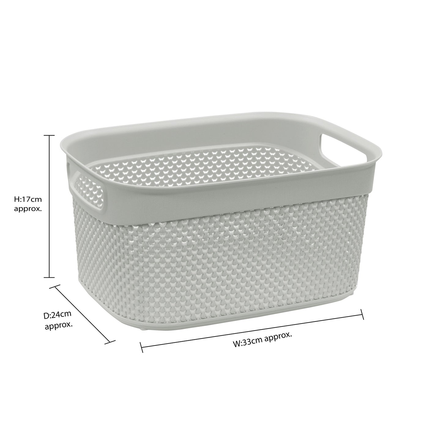 Droplette Ice Grey 9L Storage Basket