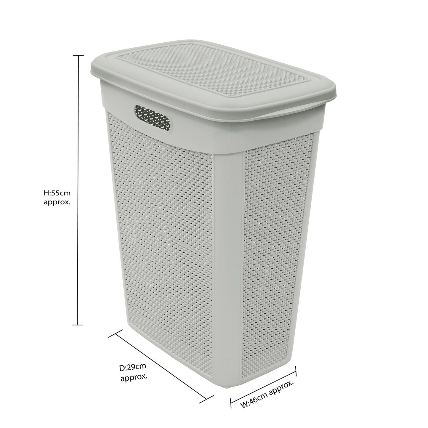 Droplette Ice Grey 43L Slim Laundry Basket