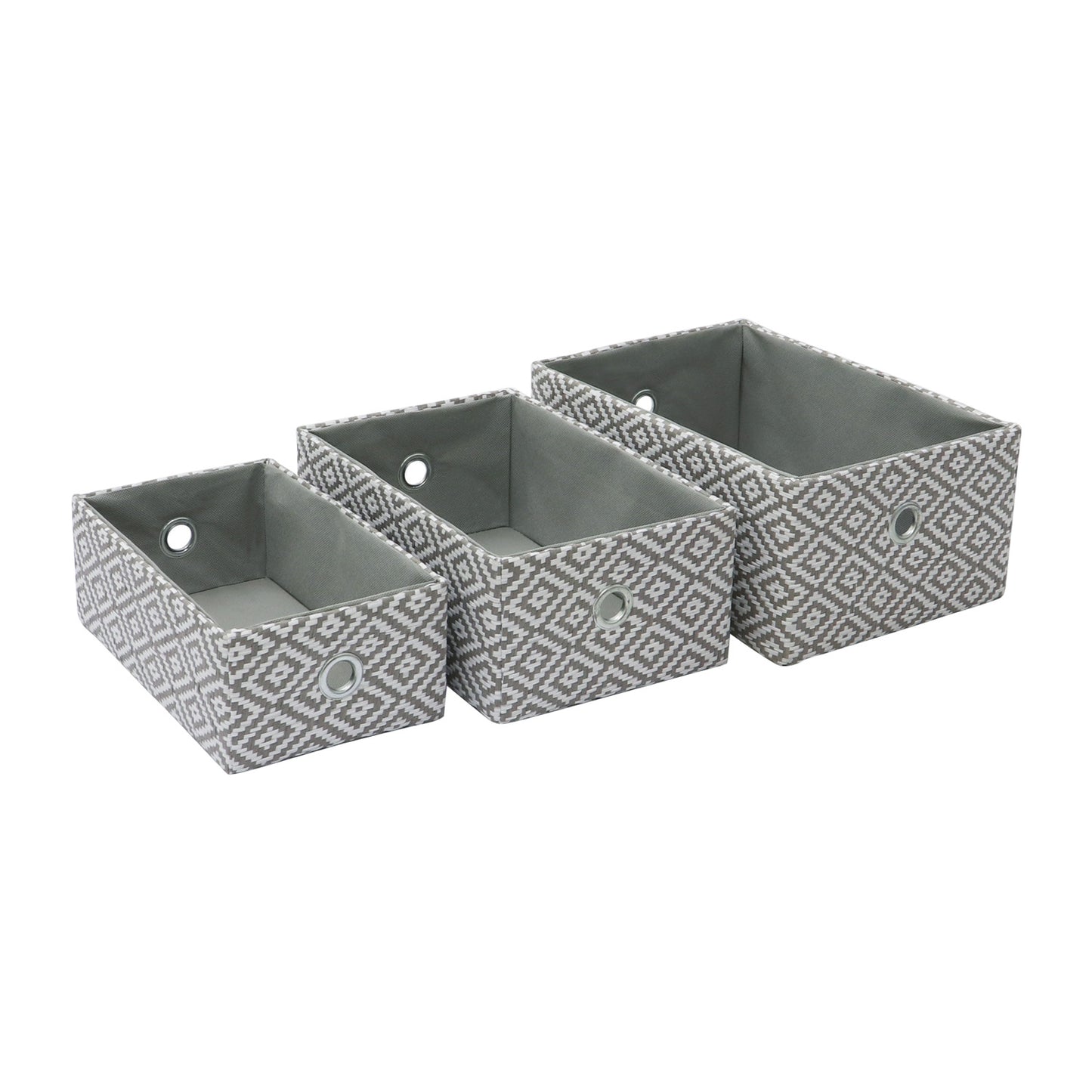 Argyle Set of 3 Rectangular Paper Storage Baskets