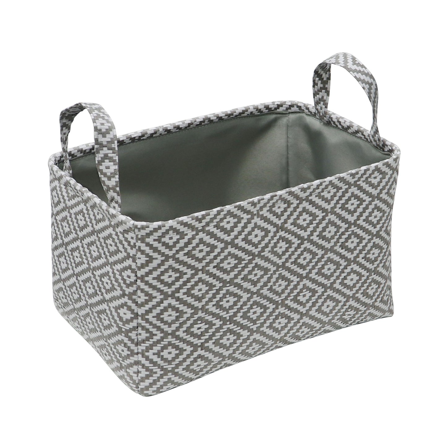 Argyle Set of 3 Rectangular Paper Storage Baskets With Handles