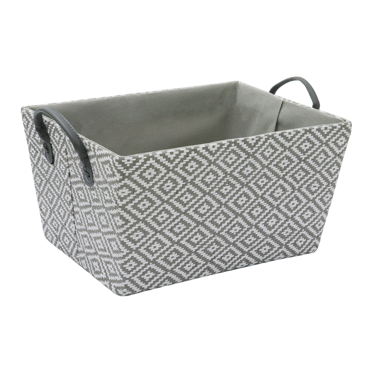 Argyle Rectangular Paper Storage Basket PU Handles