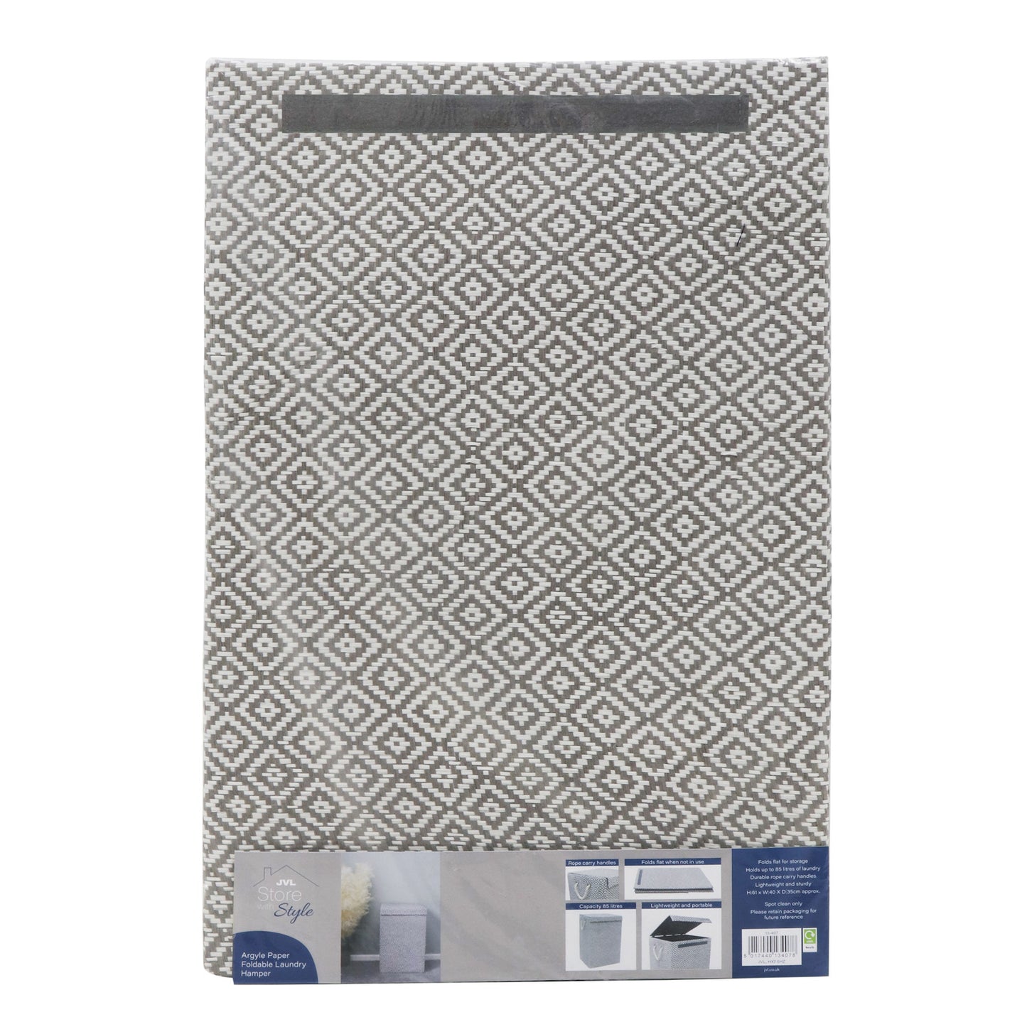 Argyle Foldable Paper Laundry Hamper