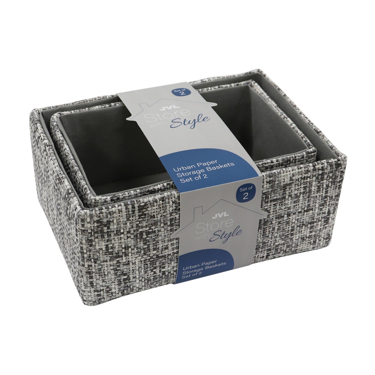 Urban Set of 2 Rectangular Paper Storage Baskets