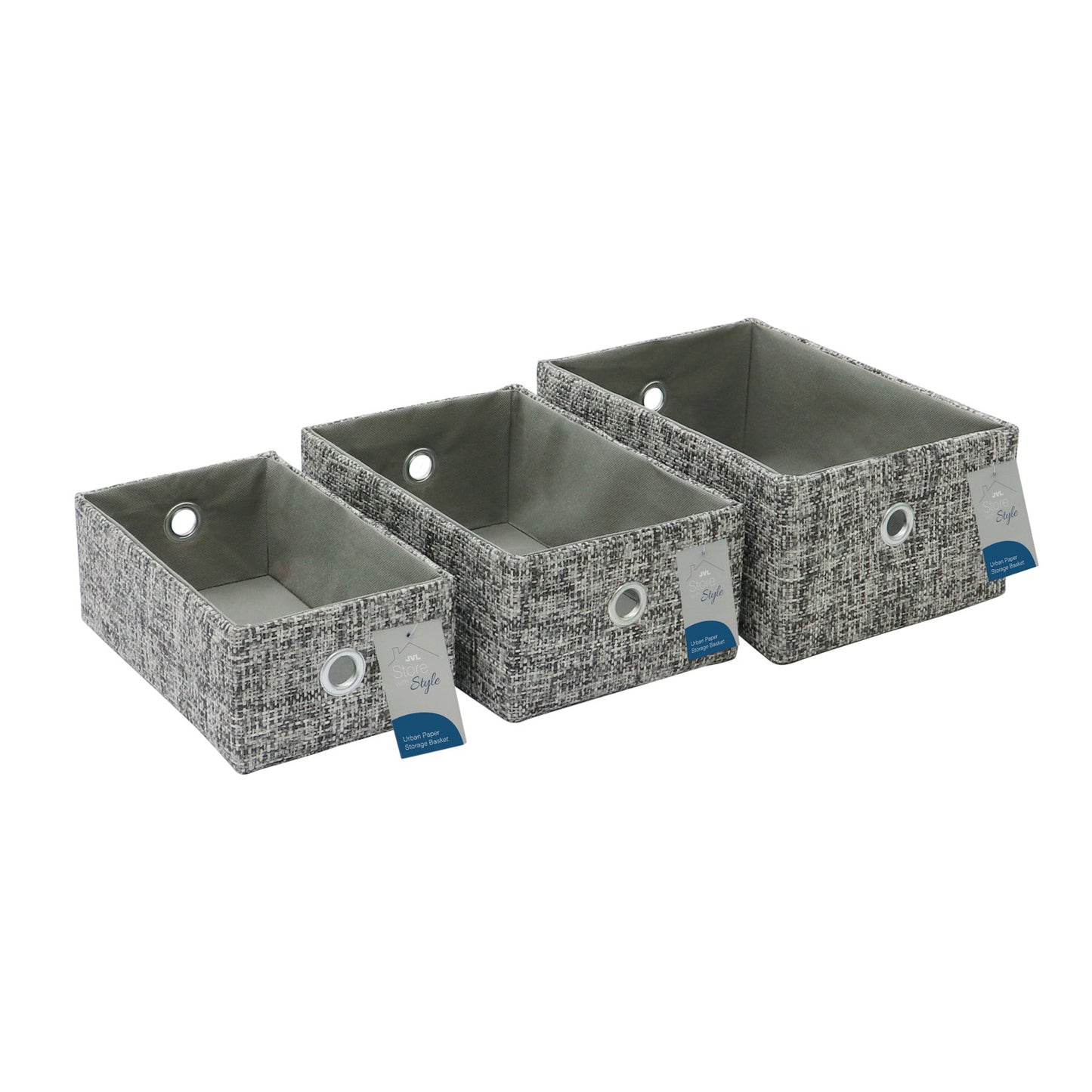 Urban Set of 3 Rectangular Paper Storage Baskets