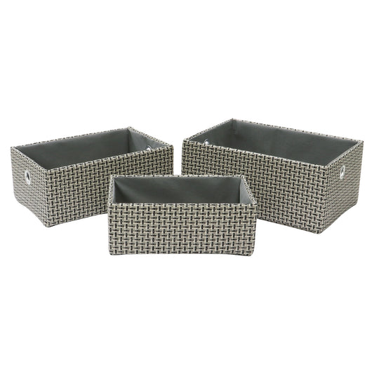 Silva Set Of 3 Rectangular Fabric Storage Baskets